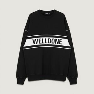 WE11DONE Sweatshirt Reflective Logo Bar Black One Size